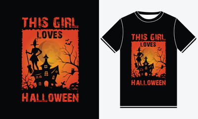 This girl loves Halloween, Halloween t shirt design