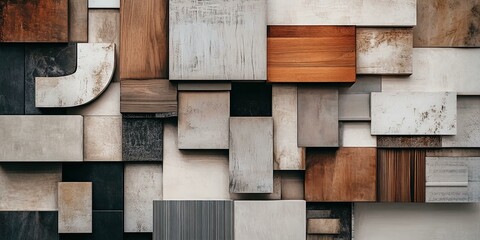 Abstract geometric composition in neutral tones for modern design projects