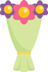 Charming bouquet of flowers wrapped in green paper, perfect for adding a touch of beauty to any occasion