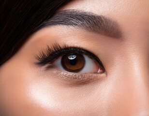 Obraz premium Close-up of beautiful eyes, focusing on the clarity of the eyes.