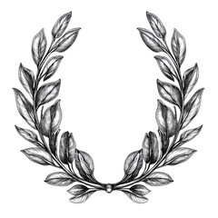 Laurel wreath, white isolate background