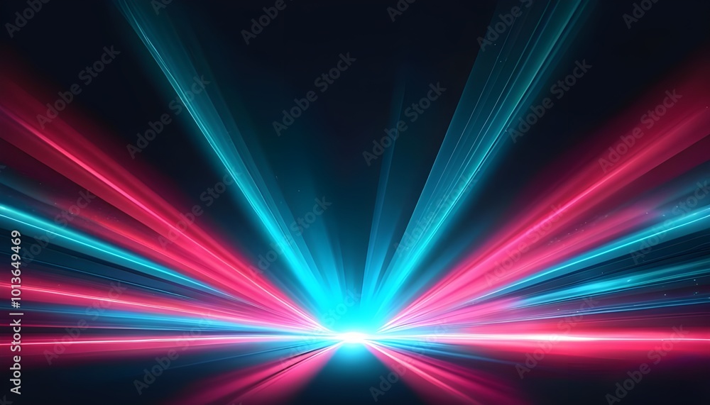Poster vibrant abstract background with colorful rays and glowing lines, showcasing a dynamic interplay of 