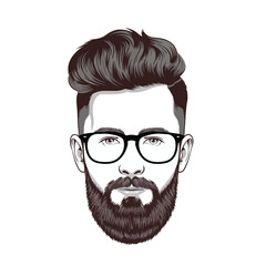 vector illustration of a bearded man