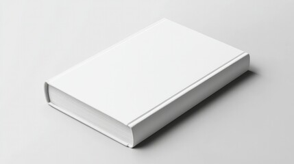 Fototapeta premium A white mockup of a book cover on a plain background, ideal for showcasing book design concepts or publishing projects.