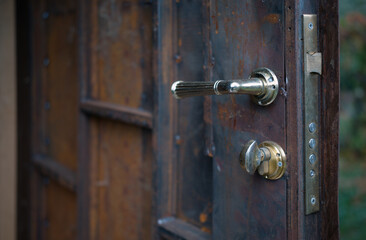 not painted open metal door