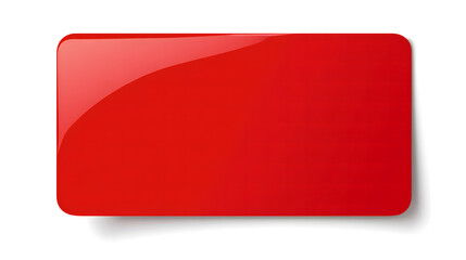 Red rectangular sticker with rounded corners, vector illustration design, on a white background design