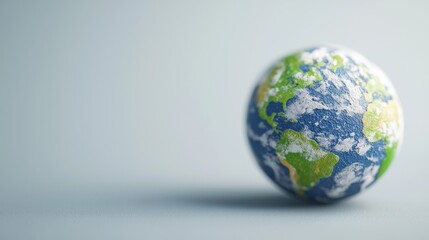 Earth's Continent Close-Up, a detailed 3D rendering of America, set against a minimalist backdrop, emphasizing clean lines and open space for a serene visual experience