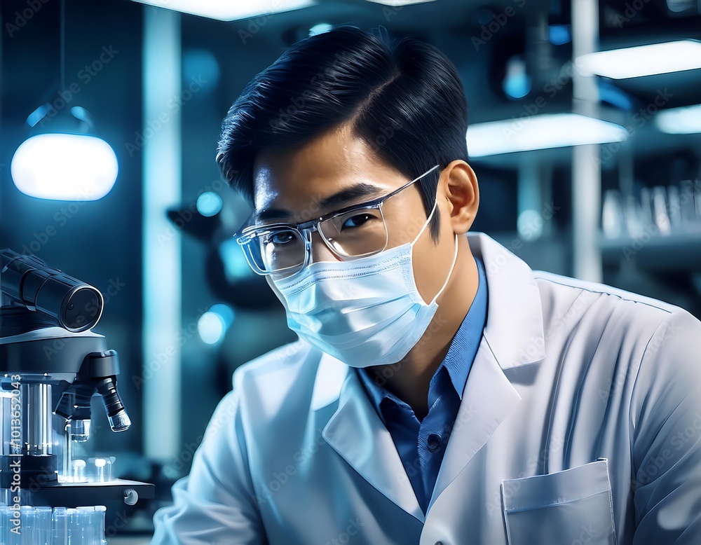Poster a close-up of a laboratory setting showcases the cutting-edge research in science and technology tha