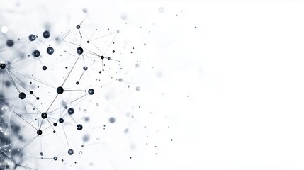 Obraz premium Futuristic Science and Technology Background Featuring Plexus-Style Geometric Patterns and Connected Nodes