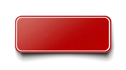 Red rectangular sticker with rounded corners, vector illustration design, on a white background design