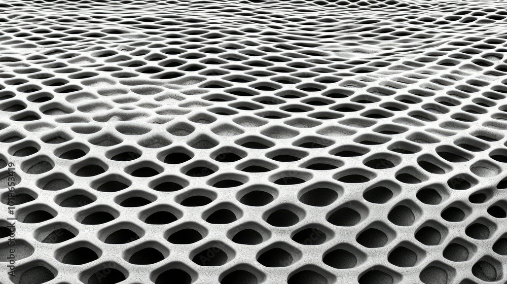 Poster abstract gray pattern with rounded holes