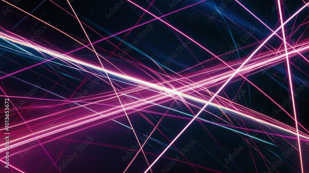 Aufkleber abstract neon lights pattern with intersecting lines