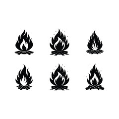 Bonfire Vector and Line Art | Generative AI Bonfire Design Illustration 