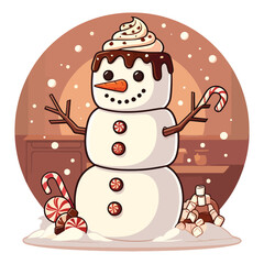 Playful Snowman Vector Illustration