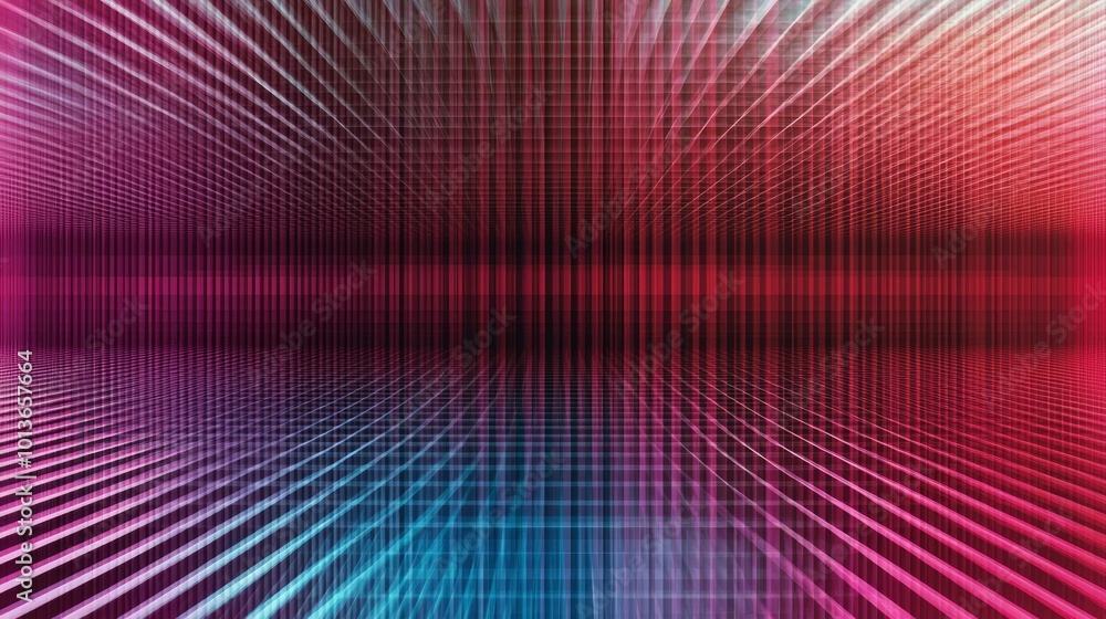 Poster abstract perspective of intersecting red and blue lines