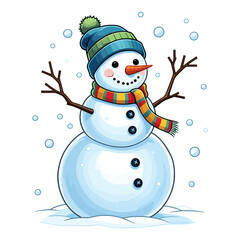 Playful Snowman Vector Illustration