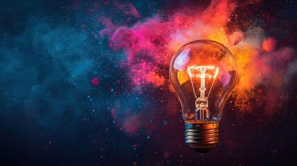 Glowing Light Bulb Symbolizing and Innovative Ideas