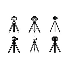  Camera Tripod Vector Illustration - Generative AI Line Art Design