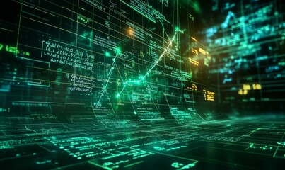 Green and yellow code on a black screen.