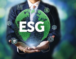 ESG principles are depicted through a global image, encouraging a move toward a greener future.