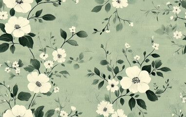 Wall murals Vintage floral texture art background