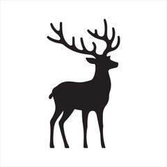 Deer silhouette vector illustration art 