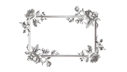 Beautiful vintage square frame isolated on white