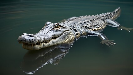 Obraz premium Explore the majestic world of alligators through this high-resolution 8K photography collection. Each image captures the raw beauty, power, and mystery of these ancient reptiles in their natural habit