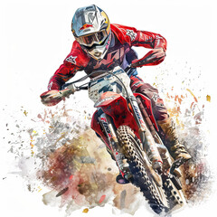 Beautiful Motorcycle Watercolor Clipart, Motorbike Colored Design for Your Corporate and Business Graphic Resource or Creative Project, Ai Generative