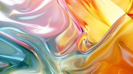 Abstract Iridescent Glassmorphism Cyan and Orange Background