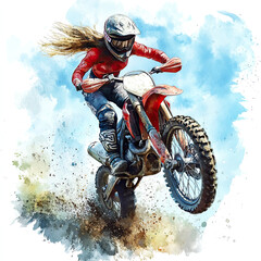 Beautiful Motorcycle Watercolor Clipart, Motorbike Colored Design for Your Corporate and Business Graphic Resource or Creative Project, Ai Generative