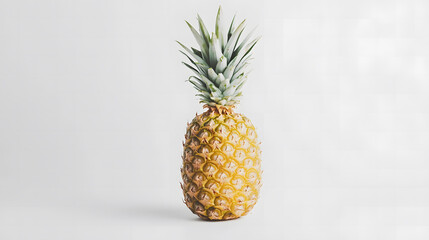  Fresh Whole Pineapple on a Light Background