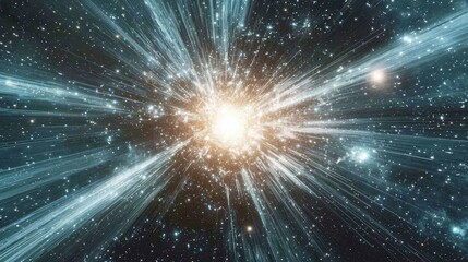 A Bright Explosion in a Starry Night Sky