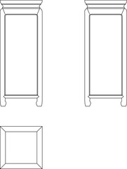 Vector sketch illustration silhouette design architectural drawing traditional ethnic vintage classic ornate table furniture