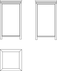 Vector sketch illustration silhouette design architectural drawing traditional ethnic vintage classic ornate table furniture