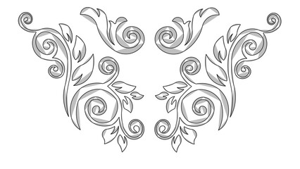 Vector sketch illustration of the silhouette of a vintage classic frame baground pattern design