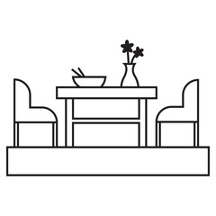 dinner table icon from furniture household collection.