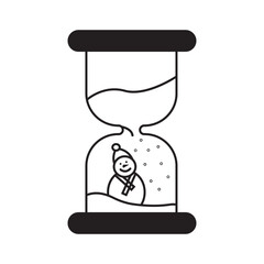 Hourglass icon in flat style. Sandglass vector illustration on isolated background.