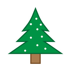 Pine tree icon. Simple outline style. Thin line symbol. Vector illustration isolated.