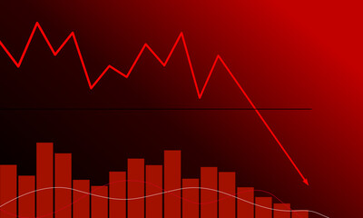 Financial stock chart showing stock volatility and downtrend on Black Monday.