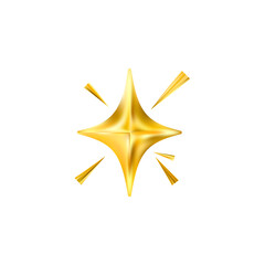 Obraz premium Gold star emoji icon. Glittering sparkle magic element.