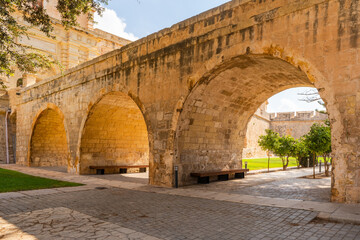 Fototapeta premium Moat Garden in the medieval walled city of Mdina, Malta