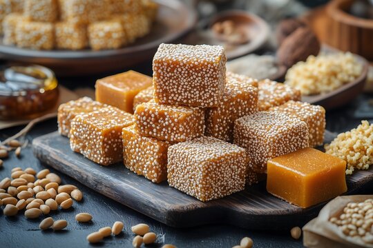 Authentic Punjabi Til Bugga A Festive Delight for Lohri Celebrations. Indulge in the traditional flavors of Til Bugga, crafted from roasted sesame seeds and enriched with mava and jaggery