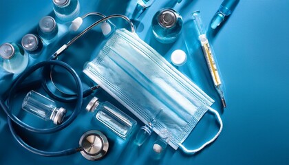 This image illustrates the critical medical tools in the battle against coronavirus, signifying the importance of preventative measures and medical advancements.