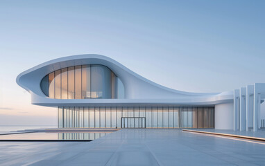 Obraz premium Minimalist modern art building space structure