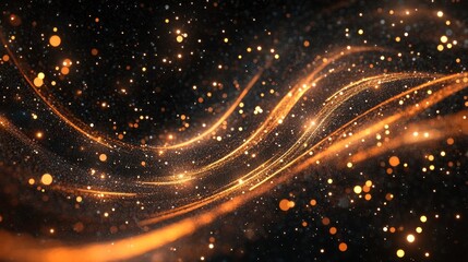 Golden Sparkles and Swirling Lights