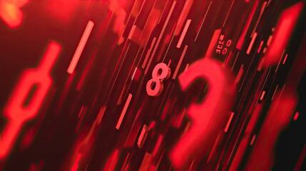 Abstract digital numbers cascading in vibrant red tones, creating a dynamic and energetic visual effect.