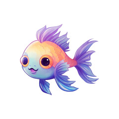 Obraz premium Smiling fish is suitable for seafood restaurants, ocean themed designs, kids products, and marine conservation campaigns. Generative AI