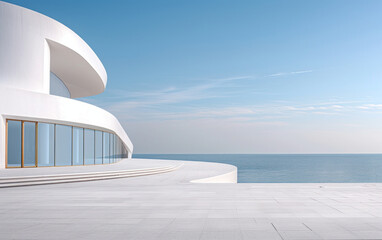 Fototapeta premium Minimalist modern architecture and spatial structure 