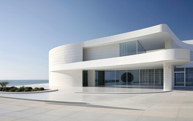 Fototapeta premium Minimalist modern architecture and spatial structure 